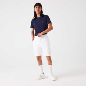 Lacoste Organic Brushed Cotton Fleece Shorts White | TXO-453702