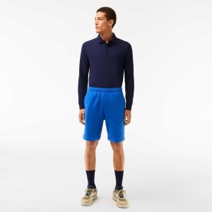 Lacoste Organic Brushed Cotton Fleece Shorts Blue | URF-827634