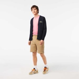 Lacoste Organic Brushed Cotton Fleece Shorts Beige | ZDE-085619