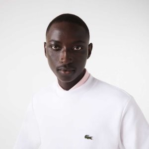 Lacoste Organic Brushed Cotton Sweatshirt White | FWE-814902