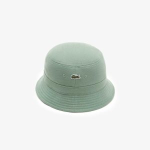 Lacoste Organic Cotton Bucket Hat Khaki Green | ZTR-805419