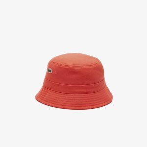 Lacoste Organic Cotton Bucket Hat Orange | RBU-175360