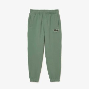 Lacoste Organic Cotton Fleece Trackpants Khaki Green | PRJ-021693