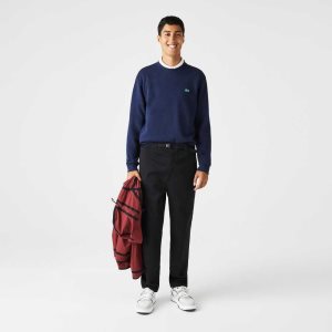 Lacoste Organic Cotton Gabardine Chinos Black | BWM-648205