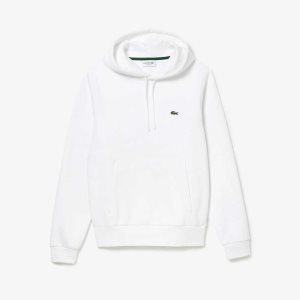 Lacoste Organic Cotton Hooded Sweatshirt White | MGU-653490