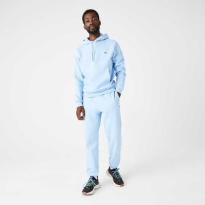 Lacoste Organic Cotton Hooded Sweatshirt Blue | QZT-521604