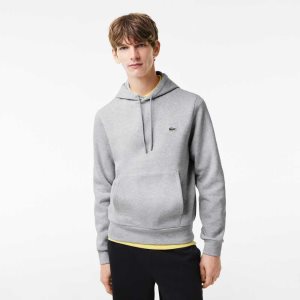 Lacoste Organic Cotton Hooded Sweatshirt Grey Chine | UJP-145809