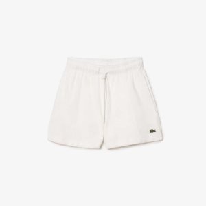 Lacoste Organic Cotton Terry Cloth Shorts White | CKF-216857