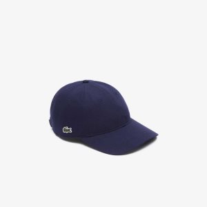 Lacoste Organic Cotton Twill Cap Navy Blue | DAU-298510