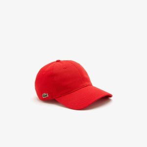 Lacoste Organic Cotton Twill Cap Red | JNP-456123