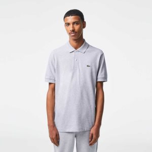 Lacoste Original L.12.12 Heathered Petit Pique Cotton Polo Grey Chine | GNF-640973