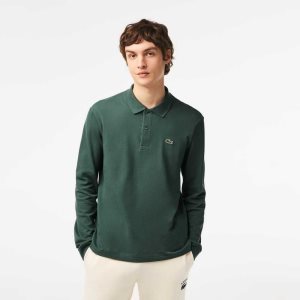 Lacoste Original L.12.12 Long Sleeve Cotton Polo Green | FXQ-296841