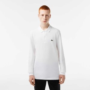 Lacoste Original L.12.12 Long Sleeve Cotton Polo White | GBJ-507382