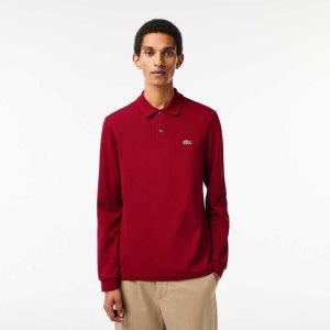 Lacoste Original L.12.12 Long Sleeve Cotton Polo Bordeaux | QSL-614829