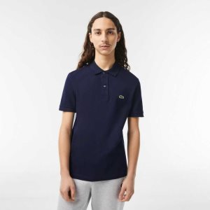 Lacoste Original L.12.12 Slim Fit Petit Pique Cotton Polo Navy Blue | AJY-375216