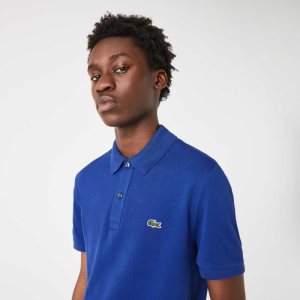 Lacoste Original L.12.12 Slim Fit Petit Pique Cotton Polo Blue | AWH-802457