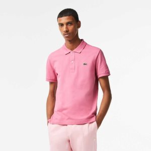 Lacoste Original L.12.12 Slim Fit Petit Pique Cotton Polo Pink | BIR-815694