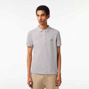 Lacoste Original L.12.12 Slim Fit Petit Pique Cotton Polo Grey Chine | DRQ-497015