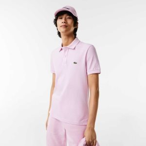 Lacoste Original L.12.12 Slim Fit Petit Pique Cotton Polo Pink | EAC-261850