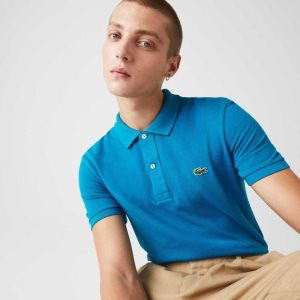 Lacoste Original L.12.12 Slim Fit Petit Pique Cotton Polo Blue | FAU-429708