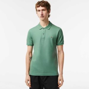 Lacoste Original L.12.12 Slim Fit Petit Pique Cotton Polo Khaki Green | QJC-160253