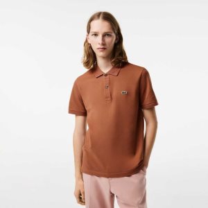 Lacoste Original L.12.12 Slim Fit Petit Pique Cotton Polo Light Brown | UYV-893675