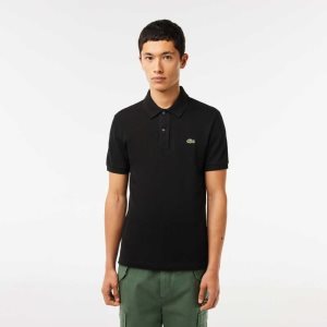 Lacoste Original L.12.12 Slim Fit Petit Pique Cotton Polo Black | XEN-074956