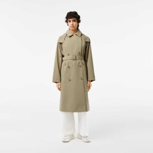 Lacoste Oversized Trench Coat Beige | EAW-467821