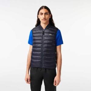 Lacoste Padded Water-Repellent Vest Navy Blue | XYD-769243