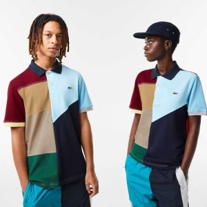 Lacoste Patchwork Effect Cotton Petit Pique Polo Multicolor | LOJ-142865