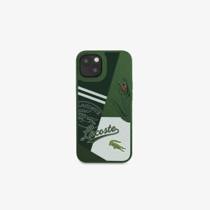 Lacoste Patchwork Print iPhone 14 Case Vert 132 | MKV-523648