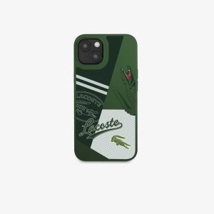 Lacoste Patchwork Print iPhone 14 Plus Case Vert 132 | JWT-251940