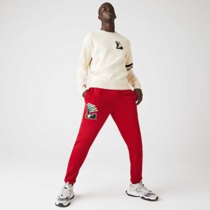 Lacoste Pennants L Badge Fleece Tracksuit Pants Red | ZGD-702584