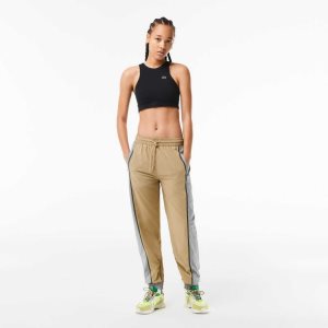 Lacoste Perforated Effect Track Pants Beige / Grey | YTN-629301