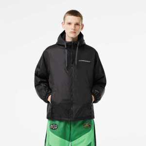 Lacoste Quilted Hooded Jacket Black | QGS-628190