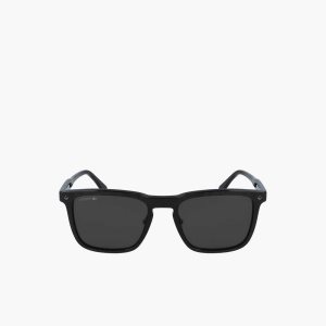 Lacoste Rectangle Acetate Paris Polo Sunglasses Matt Black | SOF-824710