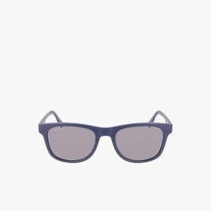 Lacoste Rectangle Color Block Sunglasses Matte Blue | OIP-634270