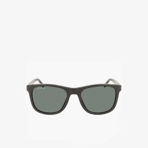 Lacoste Rectangle Recycled PET Injected Beach Pack Sunglasses Black/Orange | LXS-602341