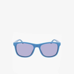 Lacoste Rectangle Recycled PET Injected Beach Pack Sunglasses Matte Medium Blue | ZAJ-186504