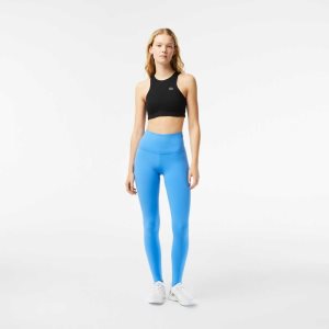 Lacoste Recycled Polyester Tapered Leggings Blue | TIG-906137