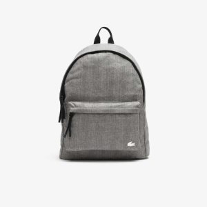 Lacoste Reflective Monogram Print Backpack Gris Chine Monogramme | QIB-203198