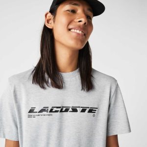 Lacoste Regular Fit Branded Pique T-Shirt Grey Chine | RCM-850327