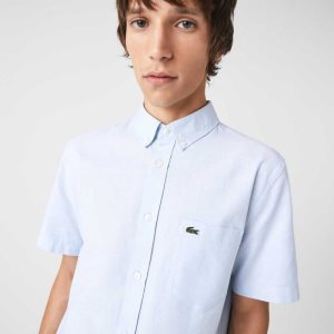 Lacoste Regular Fit Cotton Shirt Blue | POV-531764