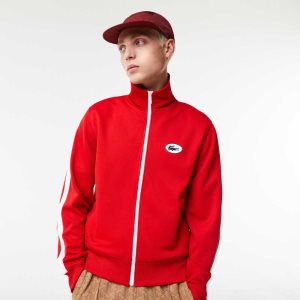 Lacoste Regular Fit High-Neck Pique Zip Sweatshirt Red | VPF-156392