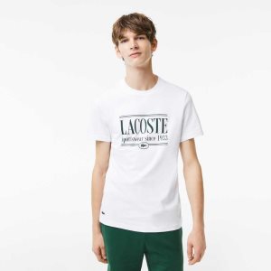 Lacoste Regular Fit Jersey T-Shirt White | DWB-483952