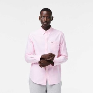 Lacoste Regular Fit Oxford Cotton Shirt Light Pink | GVC-083417