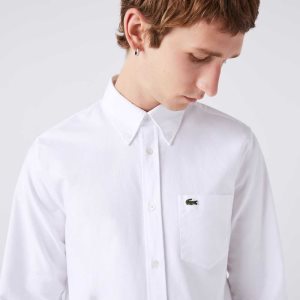 Lacoste Regular Fit Oxford Cotton Shirt White | WKA-397284