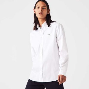 Lacoste Regular Fit Premium Cotton Shirt White | JZO-938475