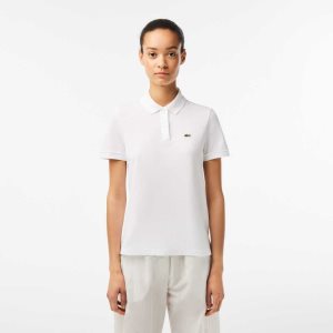 Lacoste Regular Fit Soft Cotton Petit Pique Polo White | BTV-893157