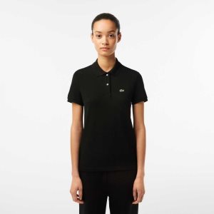 Lacoste Regular Fit Soft Cotton Petit Pique Polo Black | JEM-051297